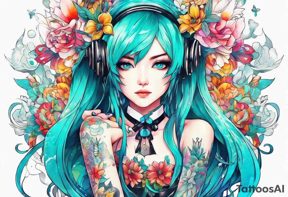 Tiny Small miku_hatsune beautiful tattoo idea