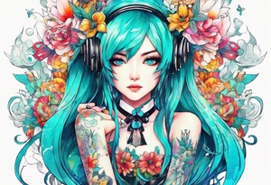 Tiny Small miku_hatsune beautiful tattoo idea