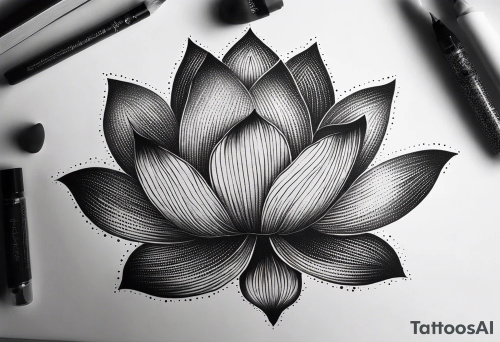 simple lotus
 flower tattoo idea