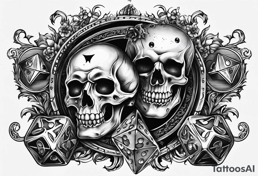 Vampire and dice d10 tattoo idea