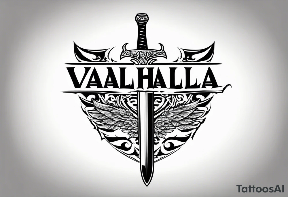 Valhalla sheild sword tattoo idea