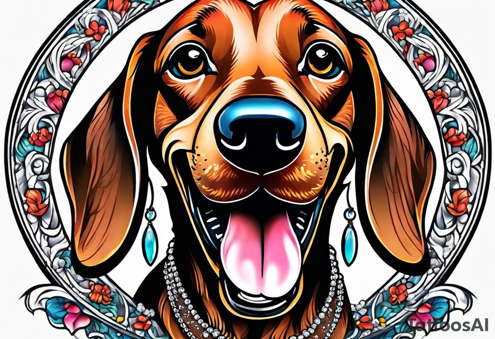 dachshund teeth tattoo idea