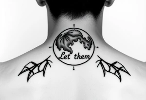 Mystical holistic moon with the text Let Them tattoo idea