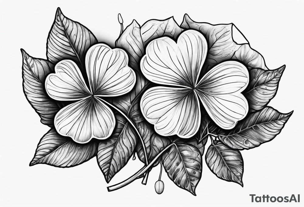 a single three leaf clover with vine tattoo idea