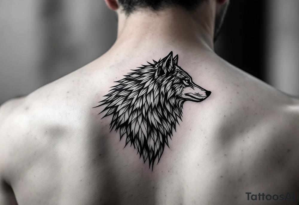 mongolian grey wolf tattoo idea