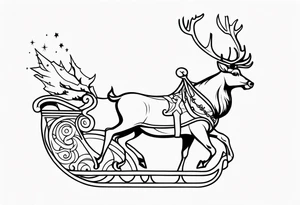 Santa Sleigh and Reindeer tattoo idea