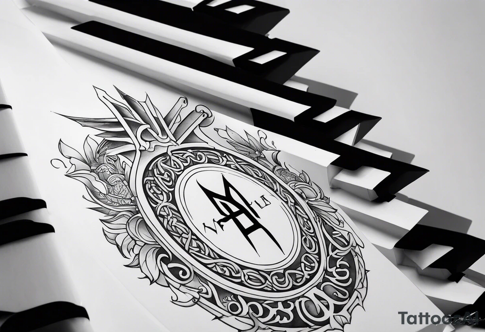 Valhalla  sword shield stairs tattoo idea