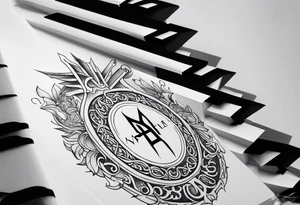 Valhalla  sword shield stairs tattoo idea