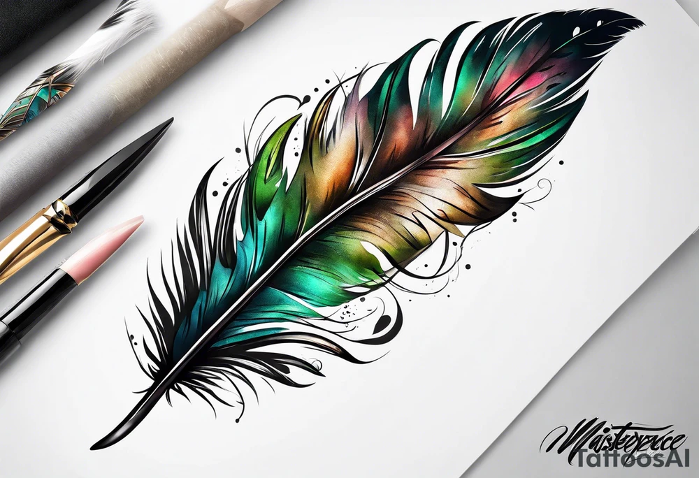 Forest feathers smoke tattoo idea