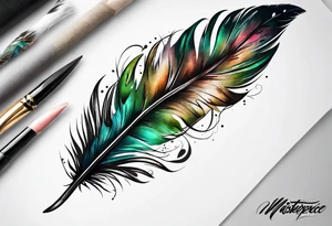 Forest feathers smoke tattoo idea