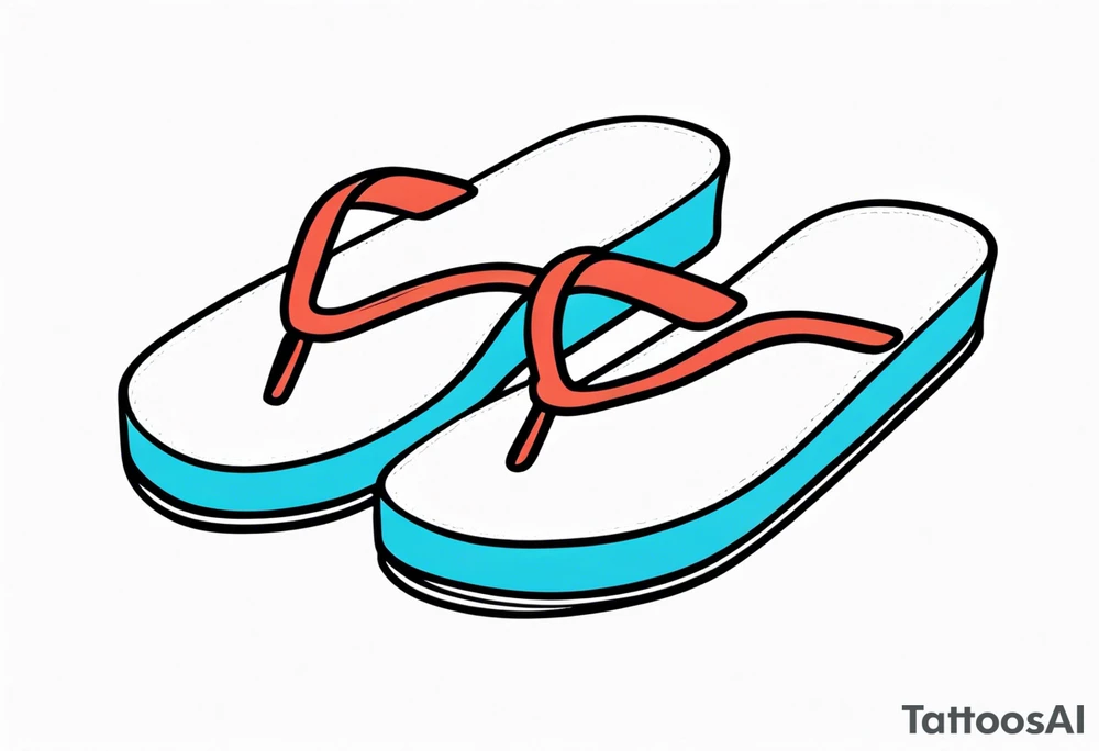 tiny light blue flip flop tattoo idea