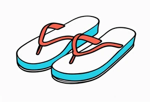 tiny light blue flip flop tattoo idea