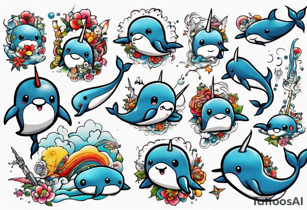 a narwhal tattoo idea