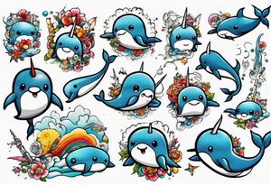 a narwhal tattoo idea