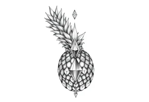 Pineapple Pubic crown diamond vagina and anus tattoo idea
