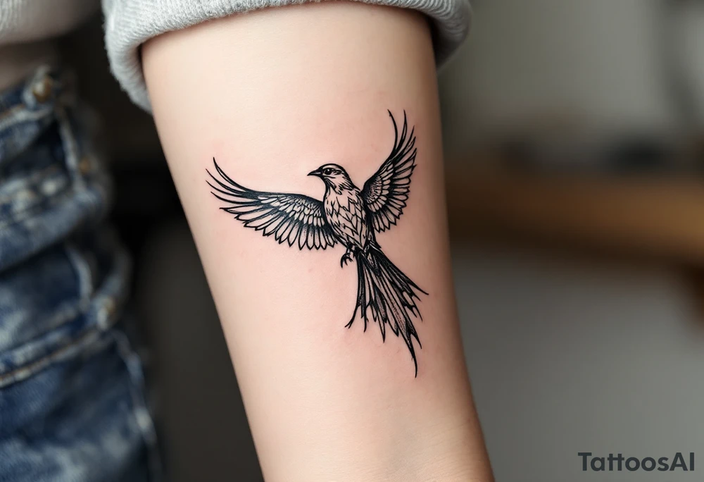 Defending bird tattoo idea