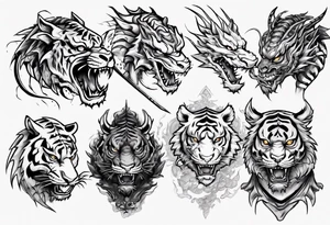 a game between tiger and dragon tattoo idea