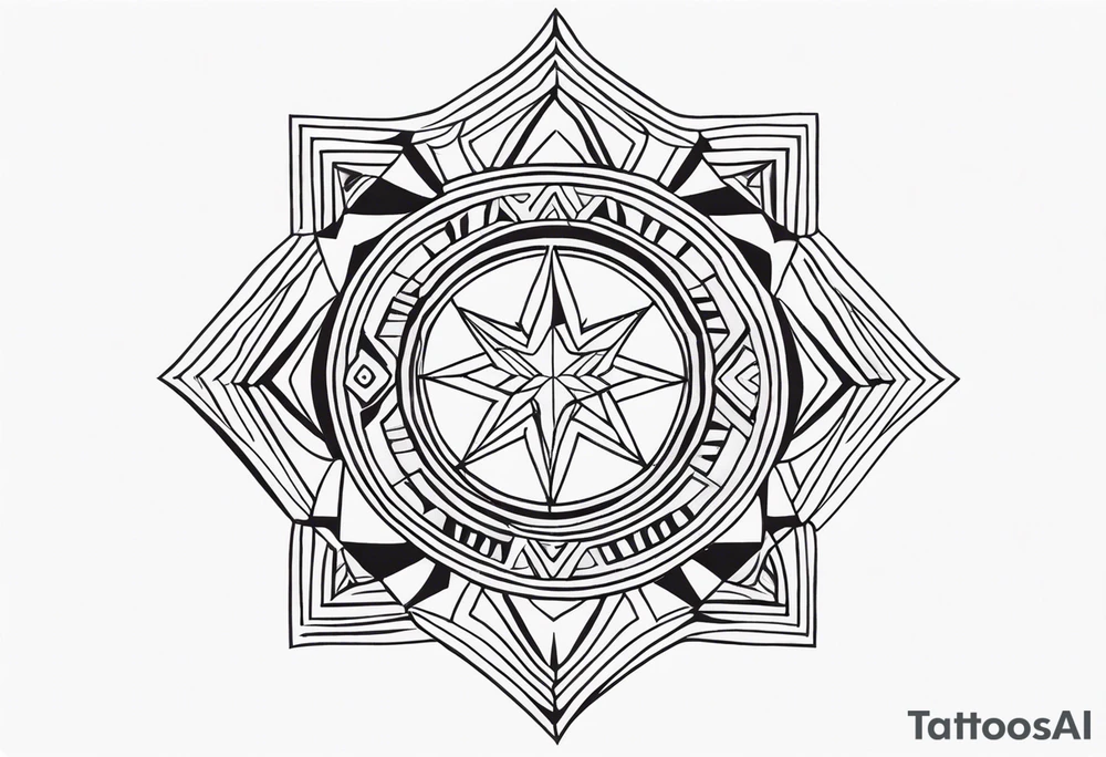 african, cultural, star, symmetrical, chest tattoo tattoo idea