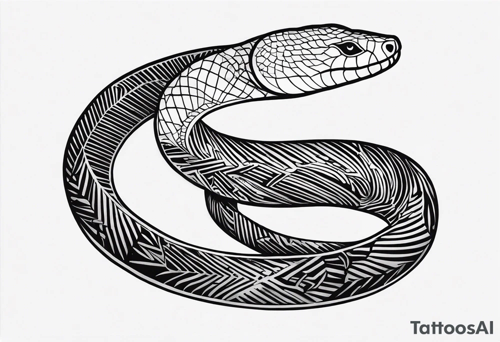 cut snake tattoo idea