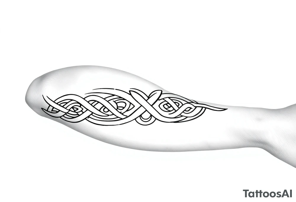 Māori style Celtic tribal knots
and bands black and white shading sleeve simple tattoo idea
