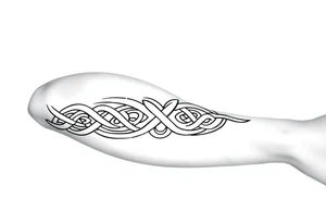 Māori style Celtic tribal knots
and bands black and white shading sleeve simple tattoo idea