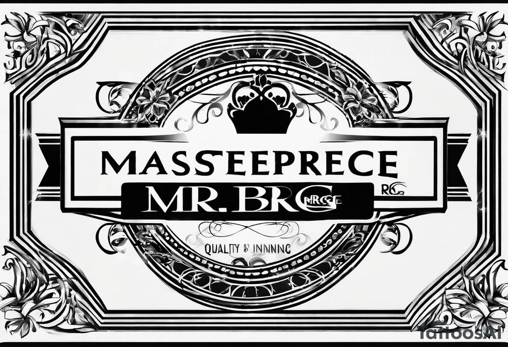 logo "MRBG", written as it is, simple, not fancy tattoo idea