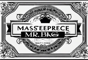 logo "MRBG", written as it is, simple, not fancy tattoo idea