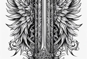 Swords down spine tattoo idea