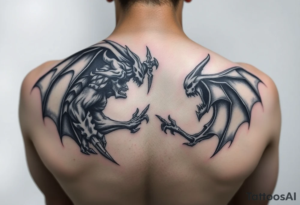 The battle between good and evil tattoo idea