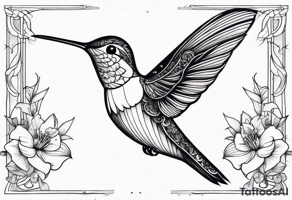 a gentle hummingbird tattoo idea