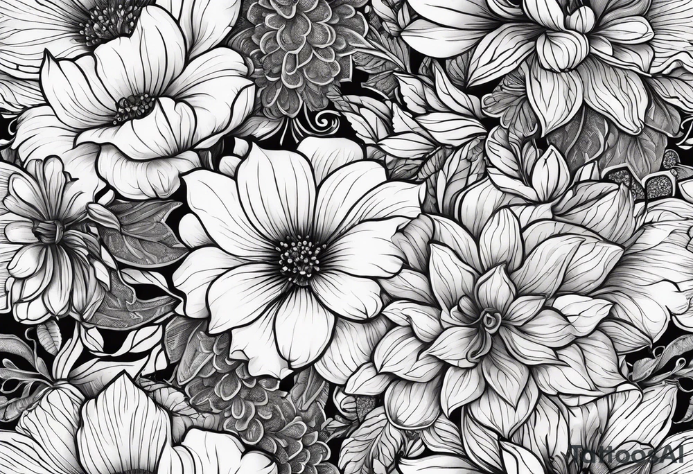Flowers, lace, edgy tattoo idea