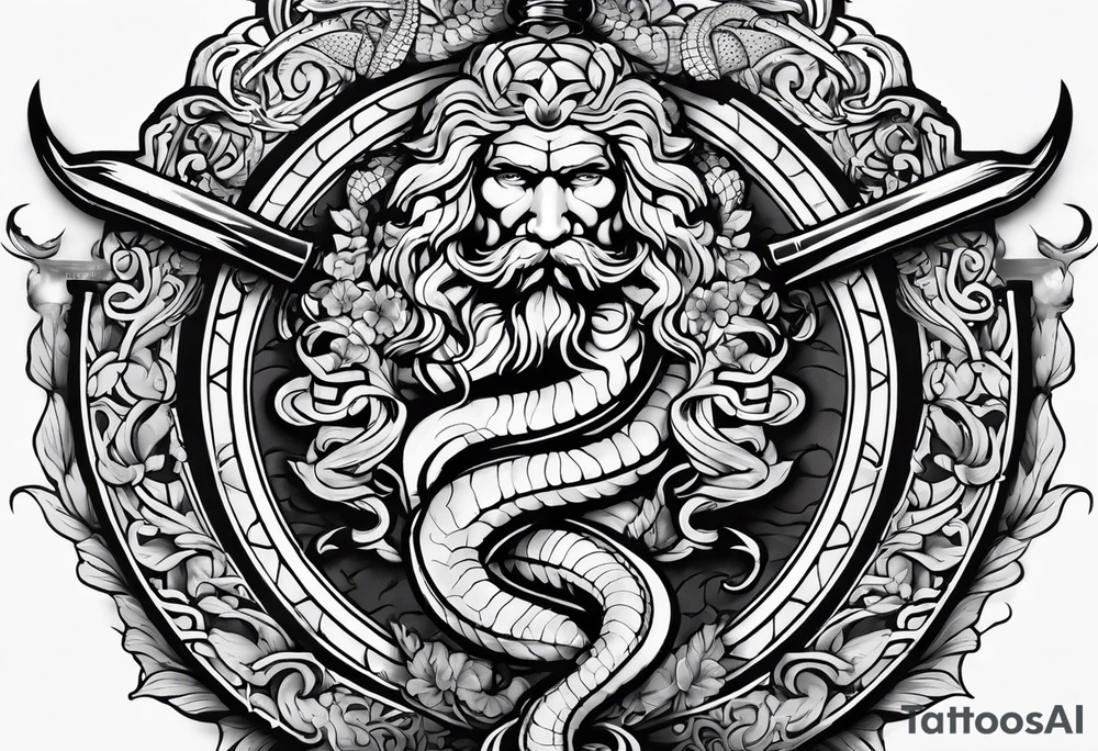 asclepius rod with snaked old school tattoo idea