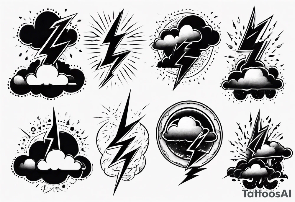 lightning from cloud tattoo idea