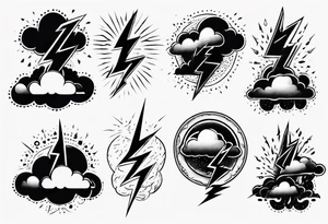lightning from cloud tattoo idea