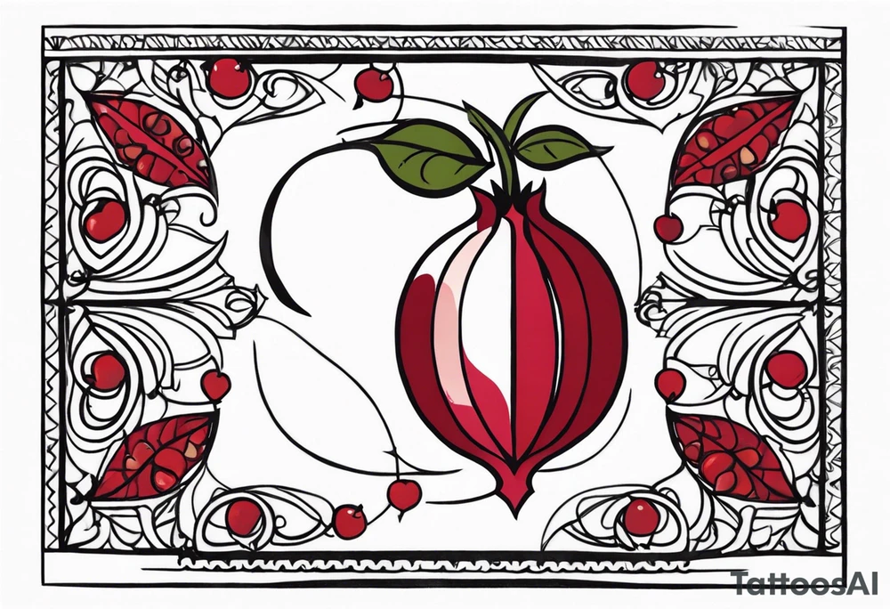 strength, small, nuanced, pomegranate, elegant, armenian, pisces tattoo idea