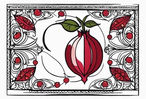 strength, small, nuanced, pomegranate, elegant, armenian, pisces tattoo idea