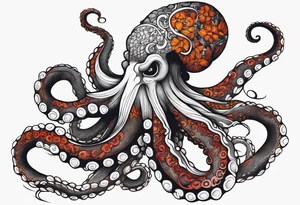 Octopus around human lungs tattoo idea