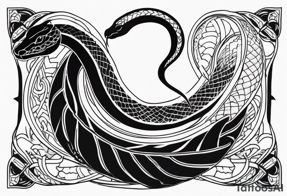 Mysterious snake tattoo idea