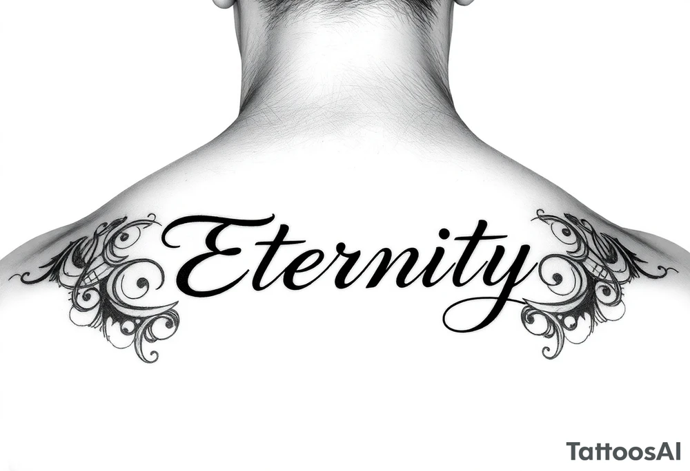 Eternity in elegant font Japanese style tattoo idea