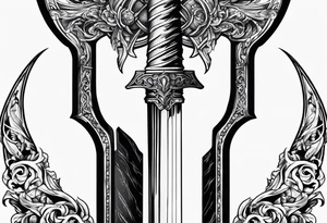 Valhalla gates sword  axe tattoo idea
