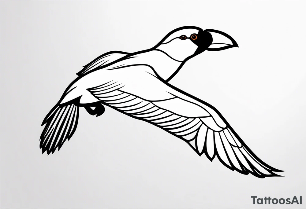 a black flying puffin 
 -  forarm Tattoo tattoo idea