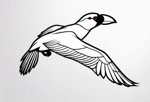 a black flying puffin 
 -  forarm Tattoo tattoo idea