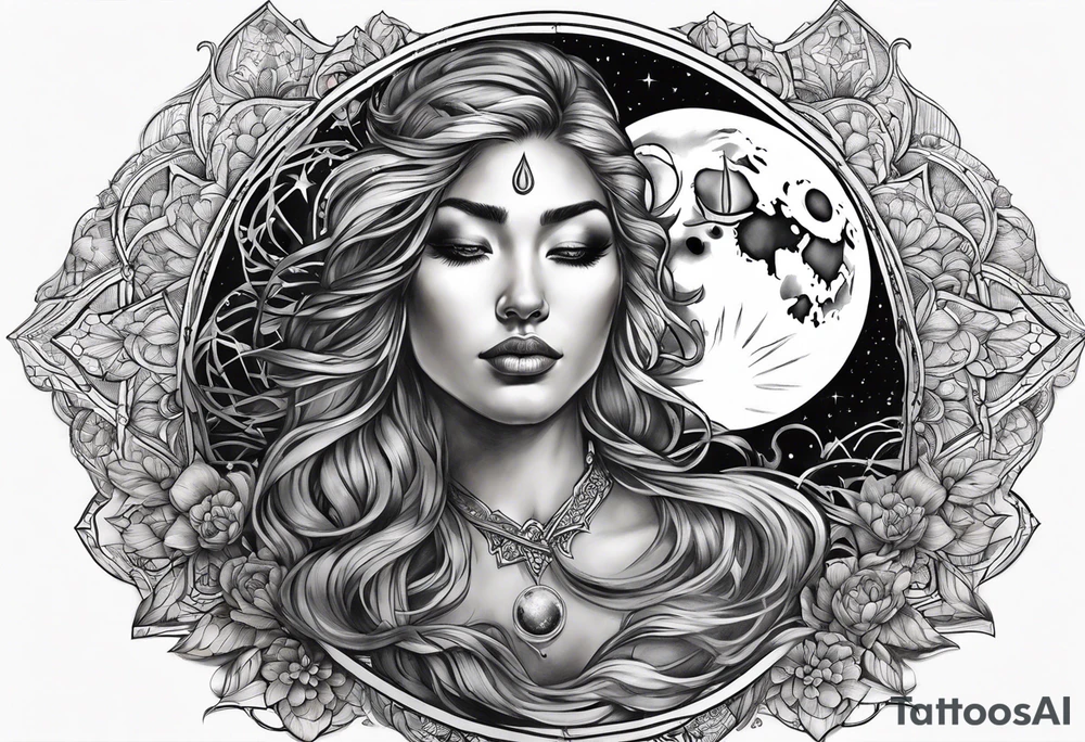 sacred moon tattoo idea