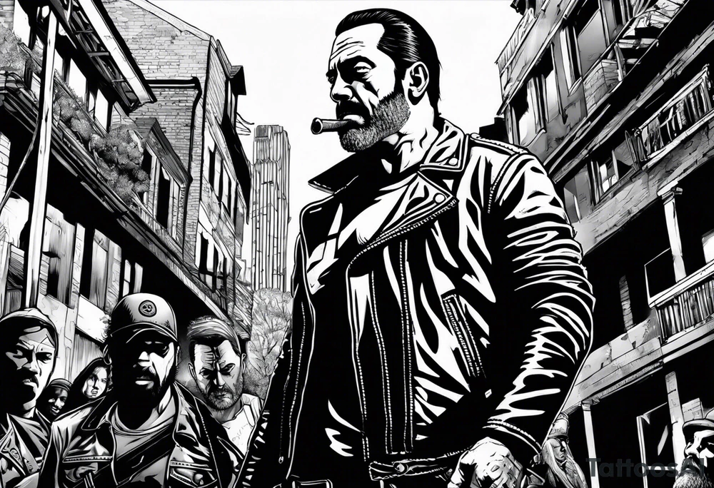 The walking dead negan small picture tattoo idea