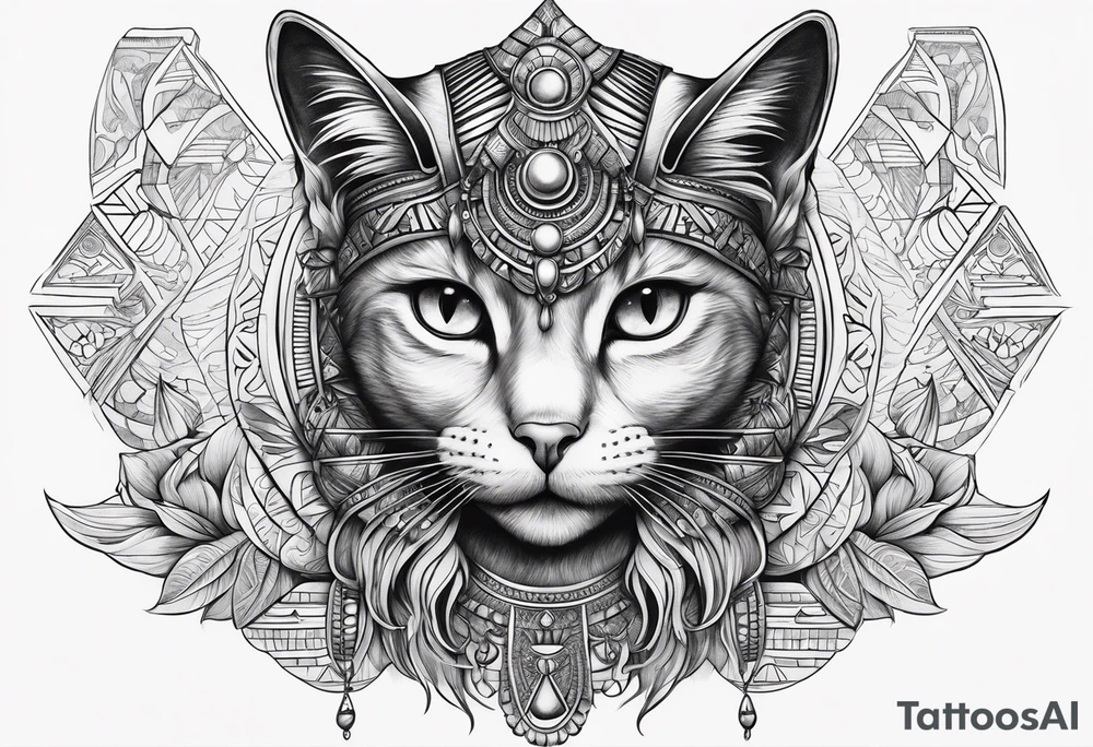 Egyptian goddess, cat, tattoo idea