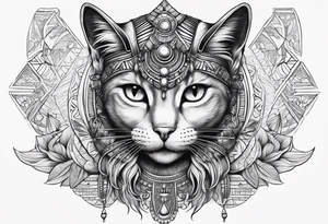 Egyptian goddess, cat, tattoo idea