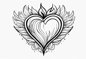 Heart on fire tattoo idea