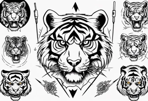 A tiger surrounded by electricity tattoo idea