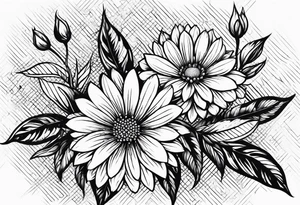 Feminine flowers tattoo idea