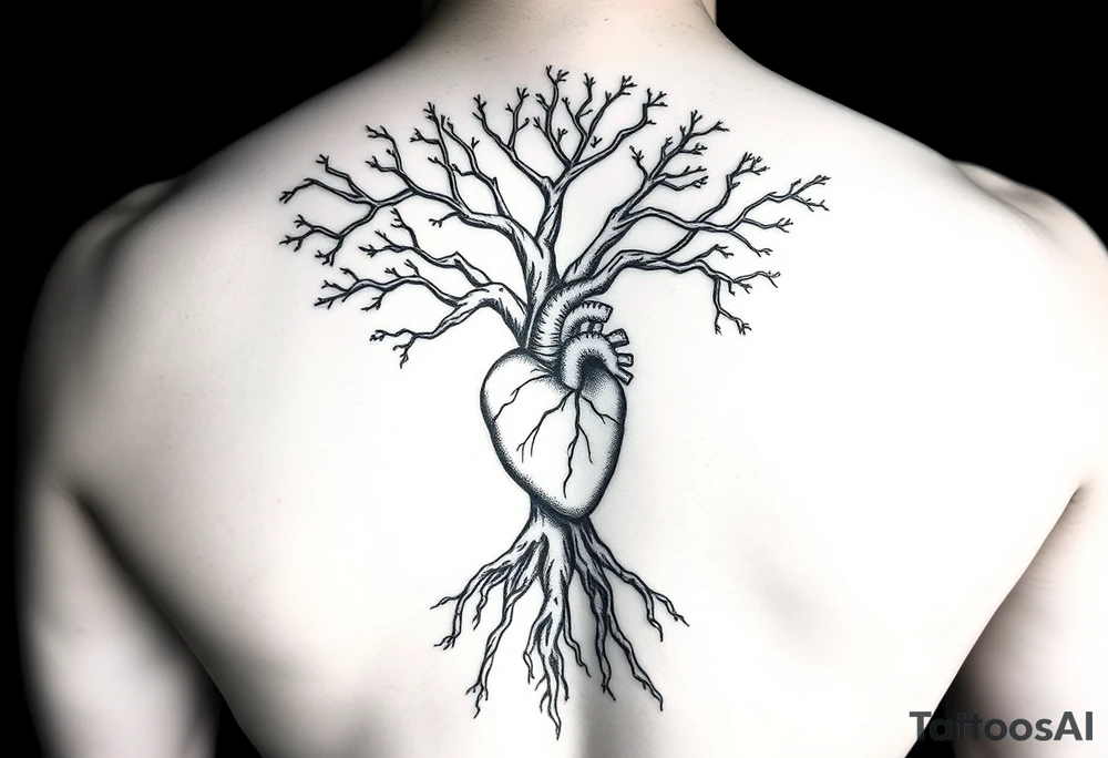 DNA tree with roots and anatomical heart inside the roots tattoo idea DNA tree with roots and anatomical heart inside the roots tattoo idea